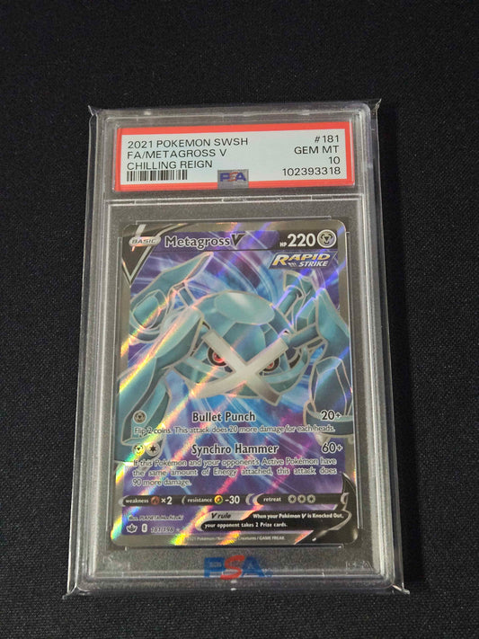 Metagross V - 181/198 - Chilling Reign PSA 10