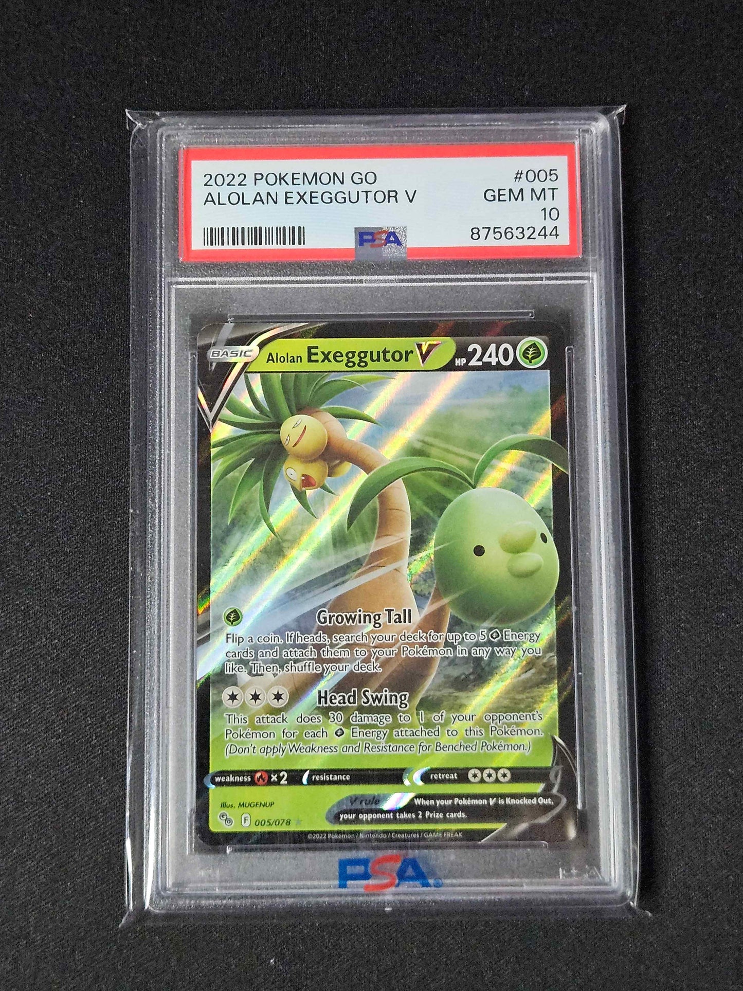 Alolan Exeggutor V - 005/078 - Pokémon Go PSA 10