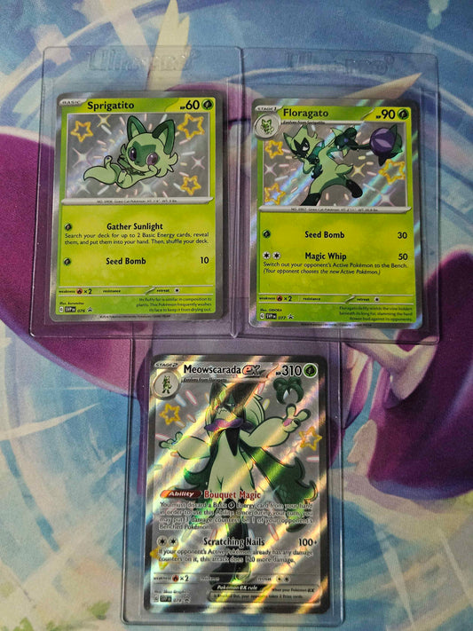 Meowscarada Evolution Line Promos - Paldean Fates