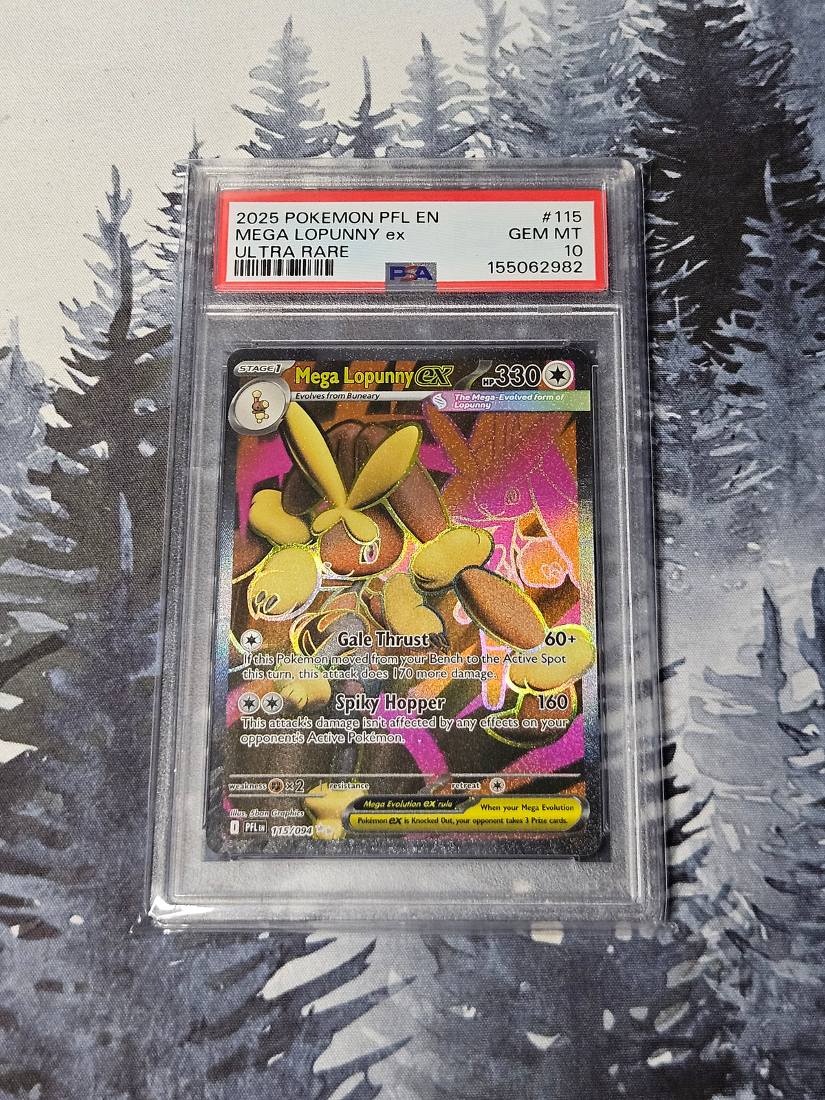 Mega Lopunny ex #115 - Phantasmal Flames - PSA 10